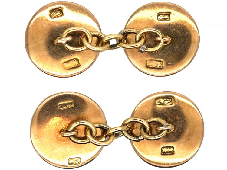 Art Nouveau 9ct Gold & Blister Pearl Cufflinks
