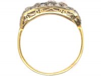 Art Deco 18ct Gold & Platinum, Sapphire & Diamond Ring