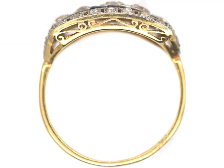 Art Deco 18ct Gold & Platinum, Sapphire & Diamond Ring