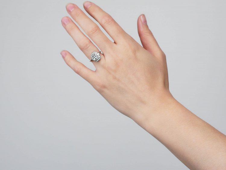 Art Deco Platinum, Diamond Geometric Ring
