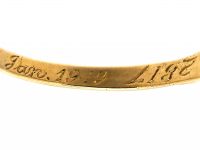 Edwardian 18ct Gold Five Stone Diamond Carved Half Hoop Ring