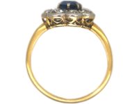 Edwardian 18ct Gold & Platinum, Sapphire & Diamond Cluster Ring