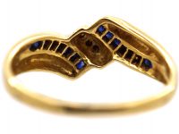 18ct Gold, Sapphire & Diamond Crossover Ring