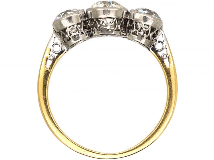 Edwardian 18ct Gold & Platinum, Three Stone Diamond Ring