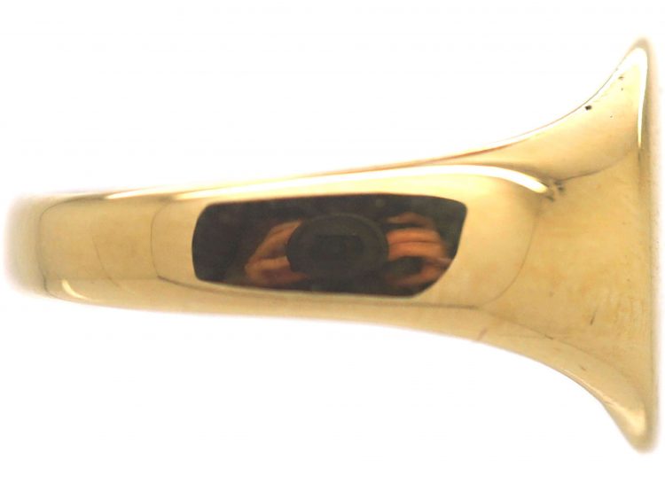 18ct Gold Signet Ring with Intaglio of a Serpent & Crown