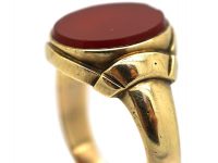 Victorian 9ct Gold & Carnelian Signet Ring