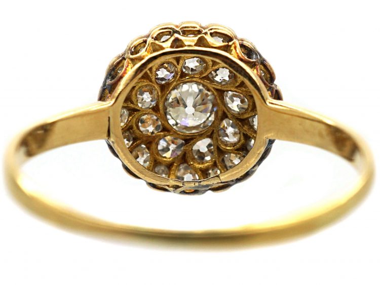 Edwardian 18ct Gold & Platinum Diamond Cluster Ring