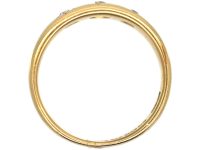Victorian 18ct Gold, Three Stone Diamond Gypsy Ring