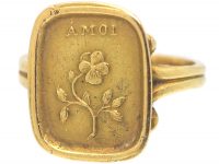 Victorian 18ct Gold Ring with Pense a Moi Motif