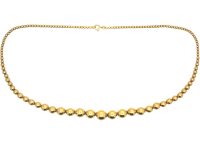 French 18ct Gold Graduated Bead Necklace
