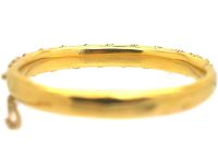 Victorian 15ct Gold Bangle with Applied Decoration