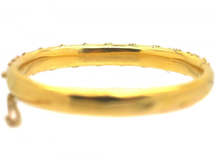 Victorian 15ct Gold Bangle with Applied Decoration