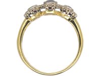 18ct Gold Triple Cluster Ring set with Sapphires & Diamonds by Charles Green & Sons