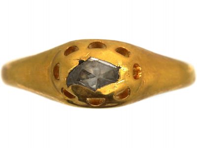 French Mid 18th Century 18ct Gold, Rose Diamond Ring