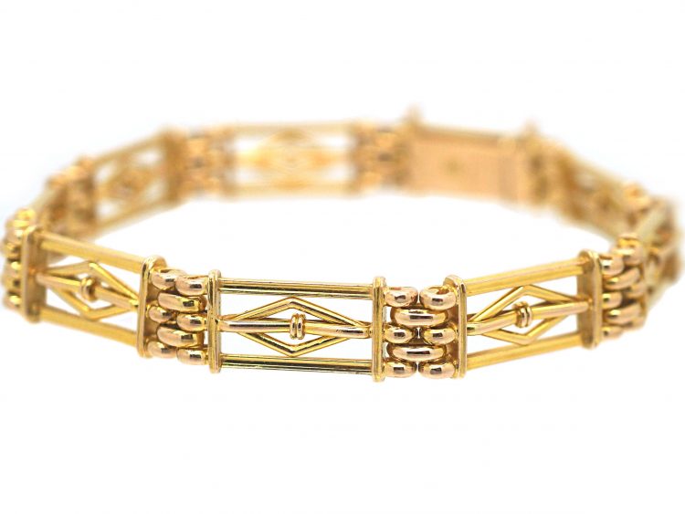 Edwardian 15ct Gold Gate Bracelet