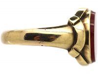 Victorian 9ct Gold & Carnelian Signet Ring