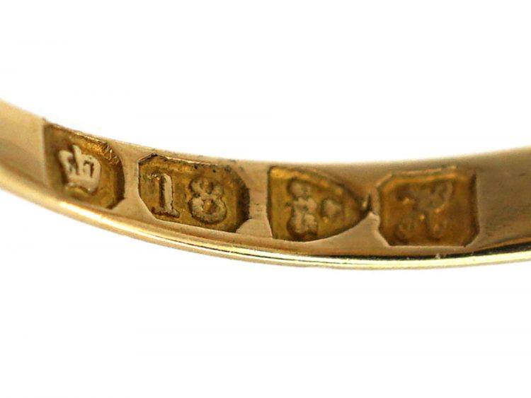 Edwardian 18ct Gold Five Stone Opal Ring
