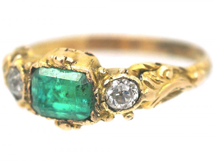 Regency 15ct Gold, Emerald & Diamond Ring