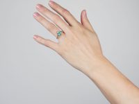 Edwardian 18ct Gold Turquoise & Diamond Shamrock Ring
