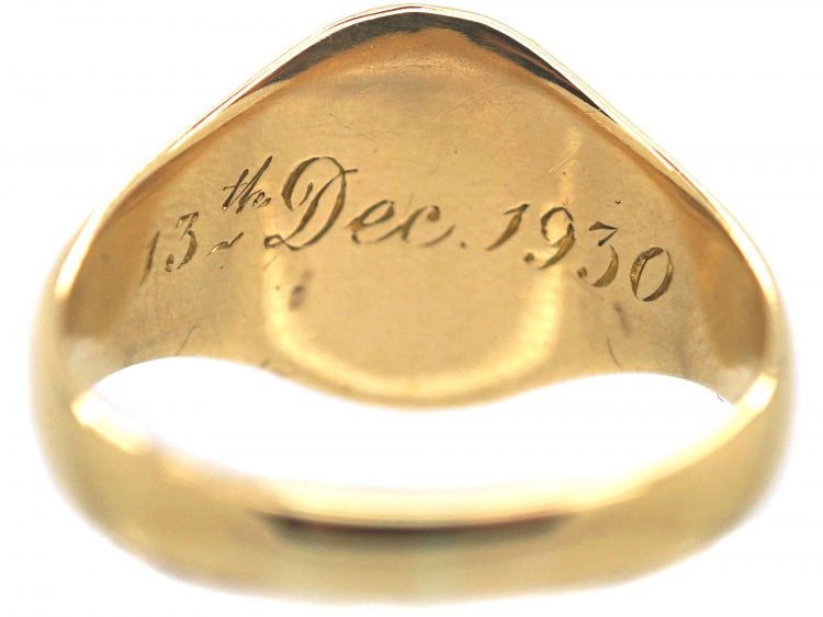 18ct Gold Signet Ring with Intaglio of a Serpent & Crown