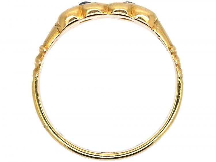 Edwardian 18ct Gold Double Heart Ring