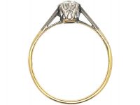 Art Deco 18ct Gold & Platinum, Diamond Solitaire Ring