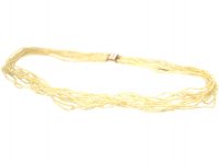 Georgian Ten Strand Natural Seed Pearls Necklace with 15ct Gold & Natural Split Pearl Clasp