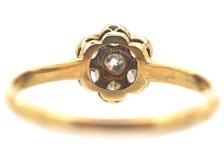 Edwardian 18ct Gold & Platinum Diamond Cluster Ring