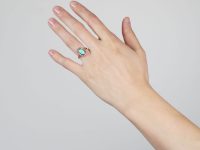 Edwardian 18ct Gold, Opal & Diamond Oval Cluster Ring