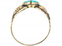 Regency 15ct Gold, Turquoise & Diamond Forget Me Not Cluster Ring