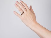 Victorian 18ct Gold & Hair Mourning Ring with Buckle Design