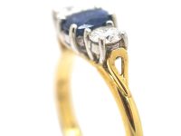 18ct Gold, Sapphire & Diamond Three Stone Ring