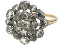 Large Georgian Rose Diamond Cluster Ring