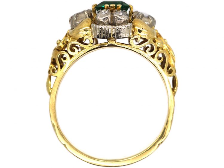18ct Gold, Emerald & Diamond Ring