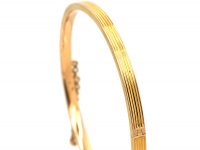 Edwardian 15ct Gold Narrow Ribbed Bangle