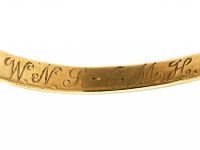 Edwardian 18ct Gold Five Stone Diamond Carved Half Hoop Ring