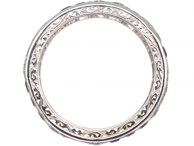 Art Deco Platinum, Diamond & Sapphire Eternity Ring