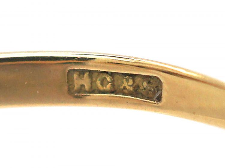 Edwardian 18ct Gold & Platinum, Three Stone Diamond Crossover Ring