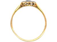 Art Deco 18ct Gold & Platinum, Sapphire & Diamond Square Shaped Ring