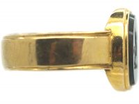 Victorian 18ct Gold Signet Ring with Bloodstone Intaglio of a Heraldic Gryphon