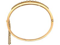 Edwardian 15ct Gold & Natural Split Pearls Bangle