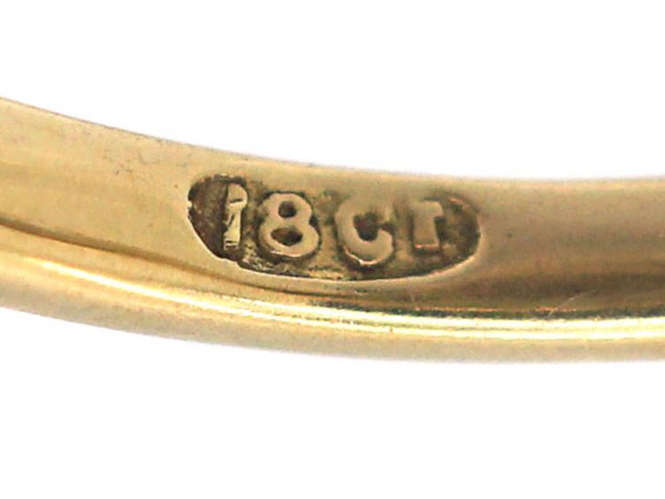 Edwardian 18ct Gold Opal & Diamond Cluster Ring