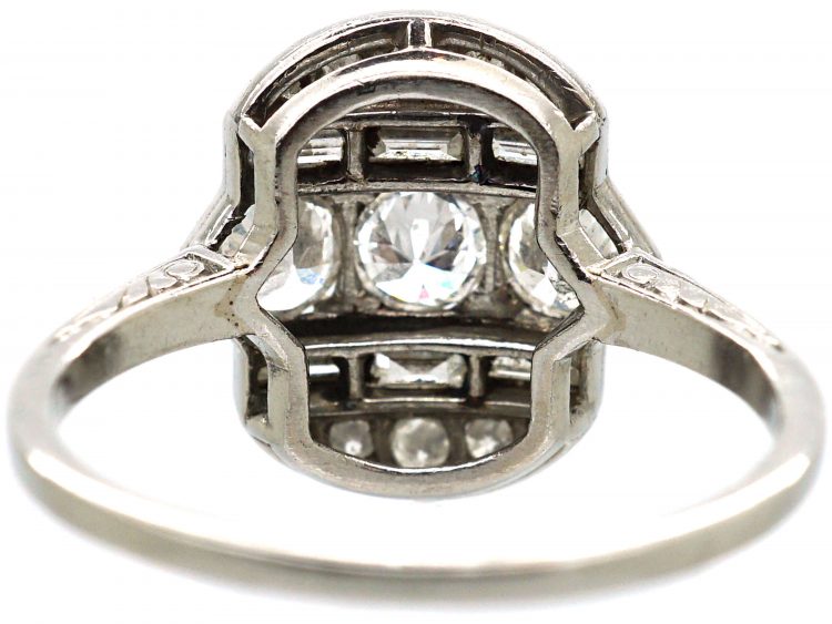 Art Deco Platinum, Diamond Geometric Ring