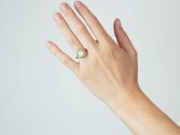 Victorian 18ct Gold , Opal & Rose Diamond Cluster Ring