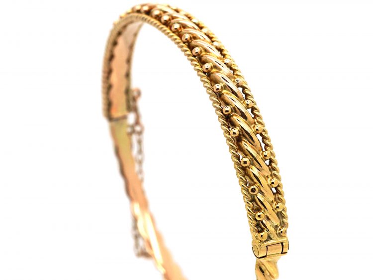 Victorian 9ct Gold Woven Design Bangle