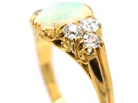 Edwardian 18ct Gold Opal & Diamond Ring