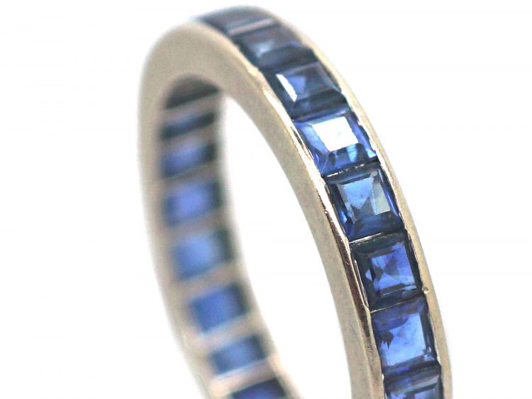 Art Deco 18ct White Gold, Sapphire Eternity Ring