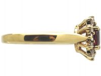 9ct Gold Ruby & Diamond Oval Cluster Ring