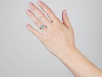 18ct Gold & Platinum, Diamond & Zircon Cluster Ring