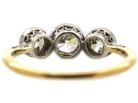 Edwardian 18ct Gold & Platinum, Three Stone Diamond Ring